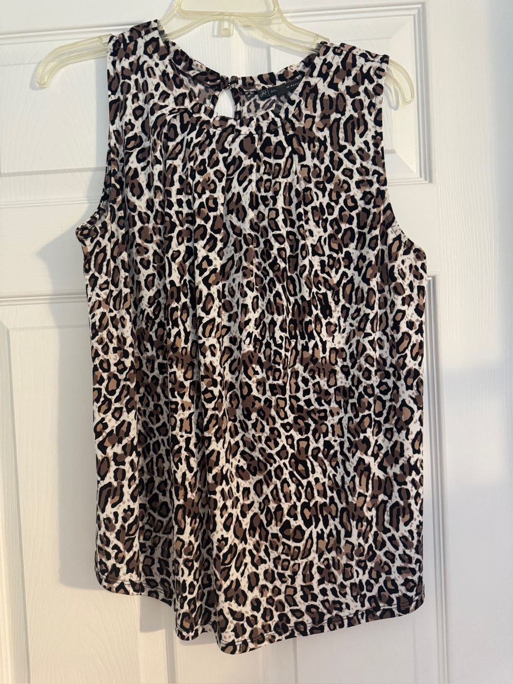 Adrianna Papell Leopard Print Sleeveless Camisole - Brown/Black/Cream
